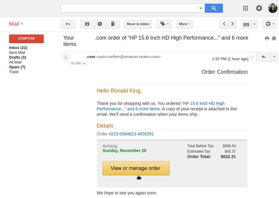 Shoppers have additional concerns from packages that don't arrive on time (or at all), to the fears of identity theft and credit card fraud. Savvy attackers play into these fears to create emotional, knee-jerk reactions in their targets, which makes them less likely to think critically.