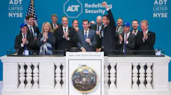 ADT, Inc. Chief Executive Officer Timothy J. Whall, joined by members of ADT's senior executive team and board of directors, rings the NYSE Opening Bell.