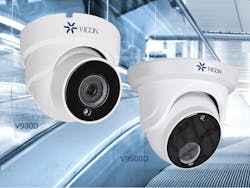 The V930D and V9500D Series are turret, or “eyeball,” cameras featuring H.264/H.265 compression, wide-dynamic-range, IR LEDs and low-light capabilities. They can be surface, wall or ceiling mounted, are suitable for indoor and outdoor use, and offer extreme ease-of-installation and adjustment due to their innovative form factor. The V930D and V9500D Series are turret, or “eyeball,” cameras featuring H.264/H.265 compression, wide-dynamic-range, IR LEDs and low-light capabilities. They can be surface, wall or ceiling mounted, are suitable for indoor and outdoor use, and offer extreme ease-of-installation and adjustment due to their innovative form factor.