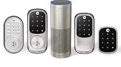 The Yale Real Living Assure Lock with Zigbee connects directly to Amazon Echo Plus for Alexa compatibility, no additional hub or apps required.