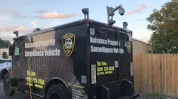 ‘The Armadillo,’ a repurposed armored truck used by the Utica Police Department, equipped with Hikvision surveillance cameras.