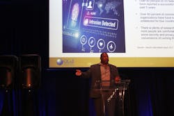 SecureXperts President and CEO Darnell Washington addresses attendees at the Converged Security Summit on March 1, 2018 in Atlanta.
