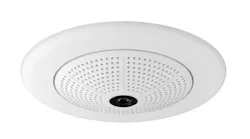 The Mobotix Q26 hemispheric 360-degree panoramic IP camera.