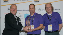 IPConfigure's Cort Tompkins and Christopher Uiterwyk accept SIA's top award in 2018 ISC Product Showcase.