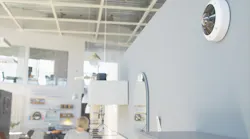 The Axis M3058-PLVE, a single-sensor panoramic camera, is one of the new IR-enable cameras from Axis.