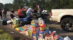 Donated supplies to victims of Hurricane Harvey