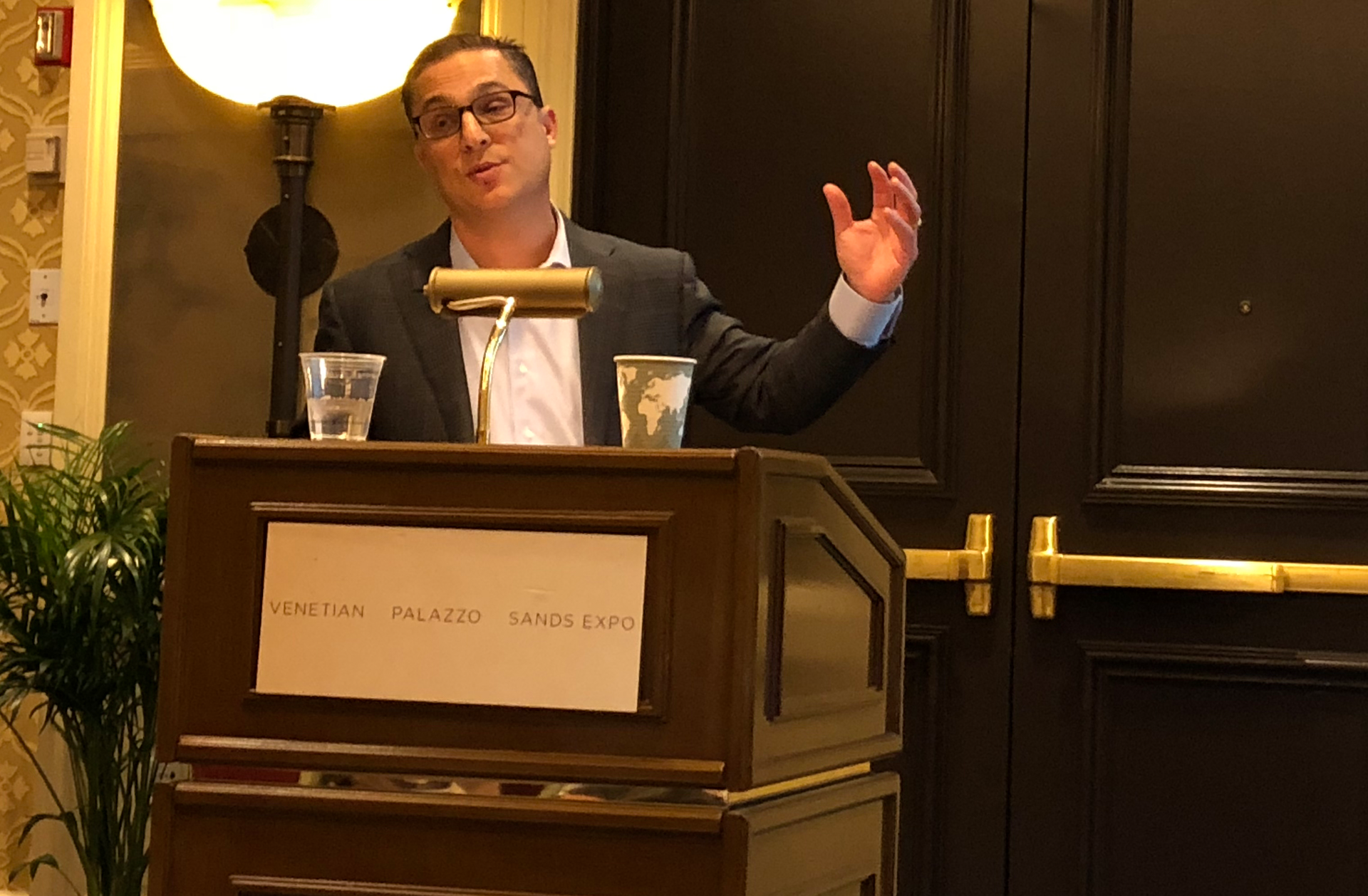 James Rothstein, Anixter&rsquo;s new SVP of Global Security Solutions, addresses the media at ISC West.