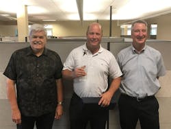 From left to right: Iverify’s Marty Brakel, National Account Manager; David Heller, Chief Sales Officer; and Bill Guenther, National Account Manager, accepting their March Networks Rising Star channel partner award. From left to right: Iverify’s Marty Brakel, National Account Manager; David Heller, Chief Sales Officer; and Bill Guenther, National Account Manager, accepting their March Networks Rising Star channel partner award.