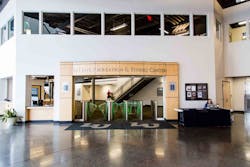 The LaHaye Fitness and Recreation Center at Liberty University was recently outfitted with four lanes of Speedlane 300 optical turnstiles from Boon Edam to control and document the approximately 30,000 users who enter the facility every week. The LaHaye Fitness and Recreation Center at Liberty University was recently outfitted with four lanes of Speedlane 300 optical turnstiles from Boon Edam to control and document the approximately 30,000 users who enter the facility every week.