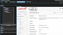 A screenshot of Transition Networks' new Device Management System software within Milestone's XProtect video management system.