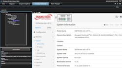 A screenshot of Transition Networks' new Device Management System software within Milestone's XProtect video management system. A screenshot of Transition Networks' new Device Management System software within Milestone's XProtect video management system.