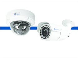 Available in dome and bullet style cameras, these new cameras feature a 3.6-11 mm motorized varifocal lens and IR illuminators, making them appropriate for use in a wide range of applications and lighting conditions. Available in dome and bullet style cameras, these new cameras feature a 3.6-11 mm motorized varifocal lens and IR illuminators, making them appropriate for use in a wide range of applications and lighting conditions.