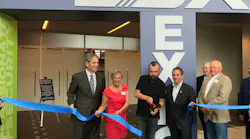 ESX keynote speaker Scott Stratten cuts the ribbon to open the expo portion of the show. He is joined by conference director George DeMarco, outgoing ESA president Angela White, current TMA president Ivan Spector, newly named ESA president Chris Mosley and TMA Executive Director Jay Hauhn.