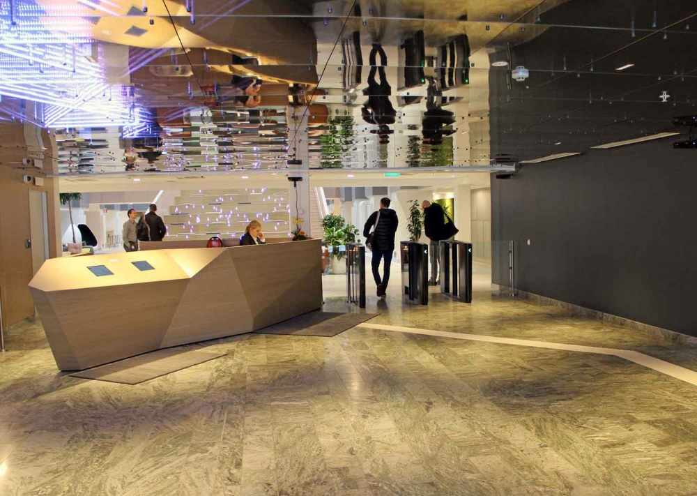 Boon Edam's &lsquo;Black Edition&rsquo; Lifeline Speedlane Swing turnstiles support brand image while maintaining a premium security entrance solution at EVRY.