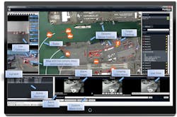 Geospatial systems allow for real-time map-based representation of a surveillance system’s sensor and alarm locations. Geospatial systems allow for real-time map-based representation of a surveillance system’s sensor and alarm locations.