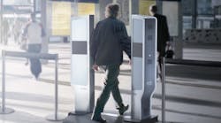 The Evolv Edge system screens people as they walk between two columns and can produce an analysis of what someone may be carrying in about a hundredth of a second.