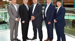 From left to right: Jean-Marc Theolier, CEO PelcoTM by Schneider Electric, Owen Chen, Chairman VIVOTEK Inc., Bjørn Skou Eilertsen, CTO Milestone Systems, Gert van Iperen, representative Bosch Building Technologies and Jong-Uk Kim, Director of R&D Center, Hanwha Techwin.