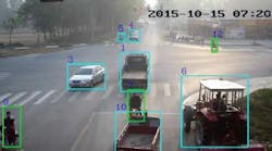 This video surveillance screenshot shows information extracted using deep-learning computer vision.
