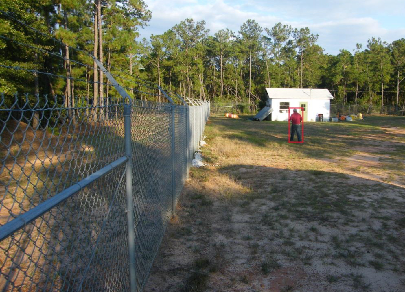 Video analytics can alarm on predictive behavior, such as loitering near the perimeter.