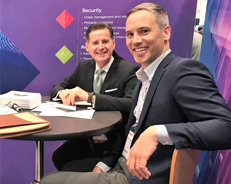From left to right: William Daly, Partner and Head of the New York office of Control Risks, and Ryan Marvel, Principal with Control Risks, chat with SecurityInfoWatch on the show floor at GSX 2018.