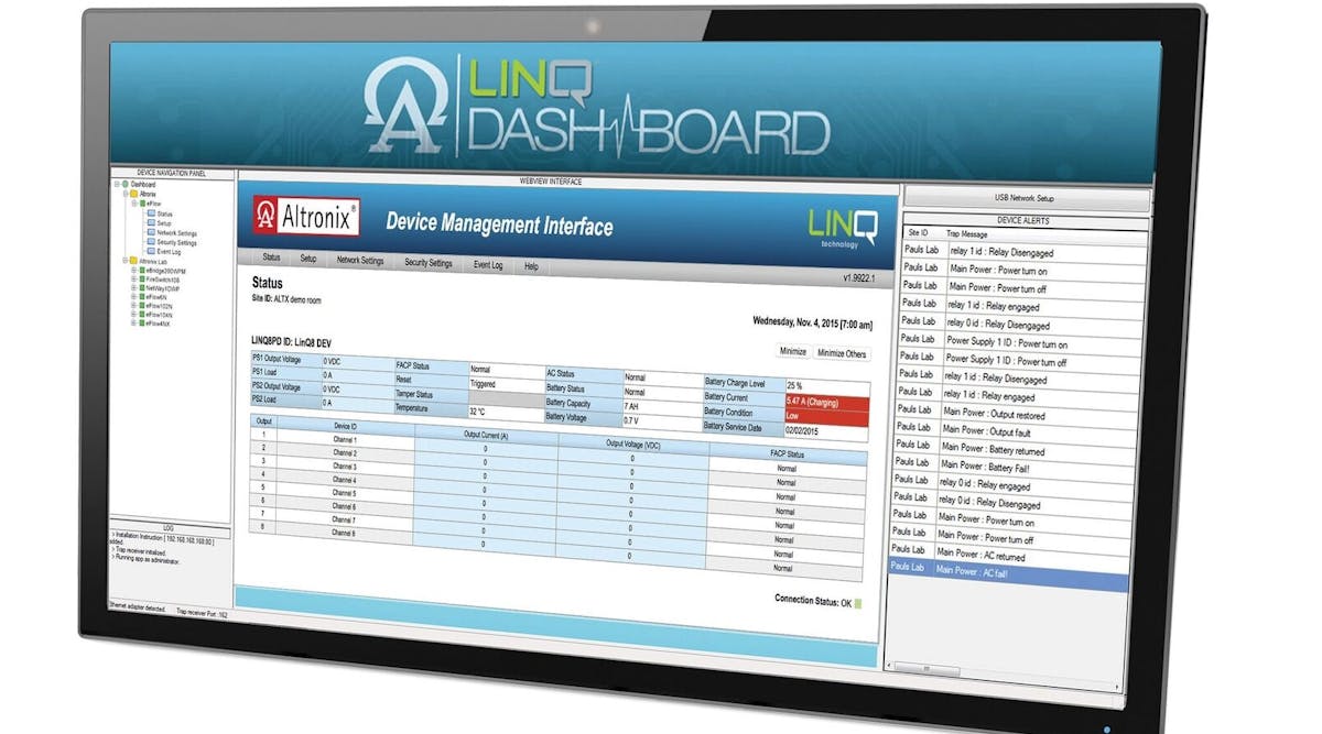 Altronix LINQ dashboard.