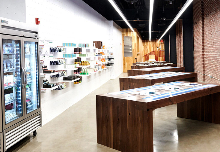 The MedMen cannabis boutiques in Beverly Hills and Los Angeles represent the high-end cannabis retail market in the United States.
