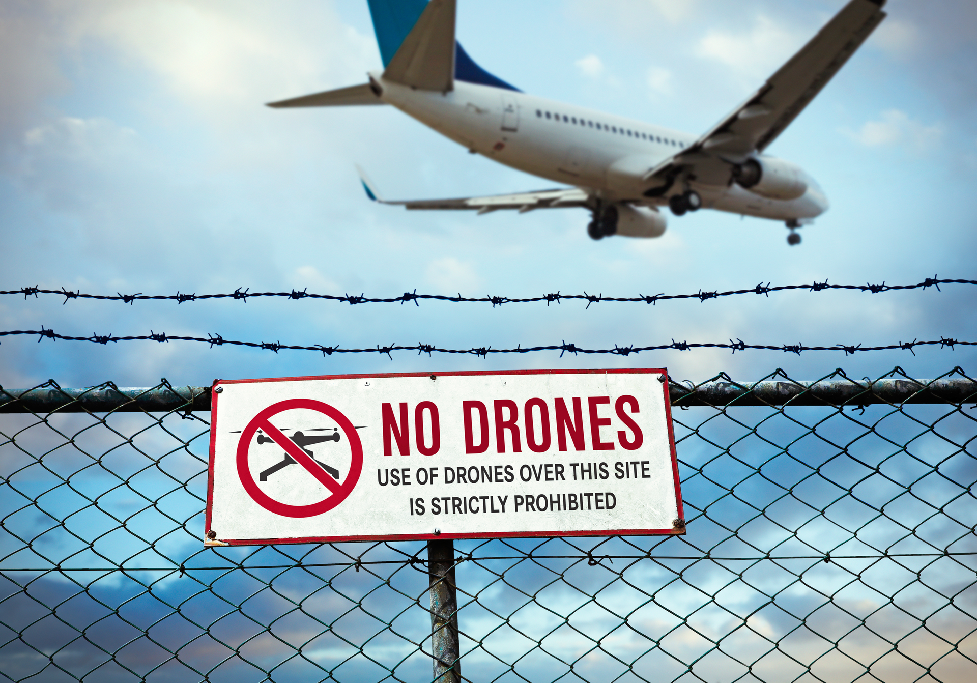 Drones may not be flown within five miles of an airport.