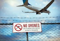 Drones may not be flown within five miles of an airport.