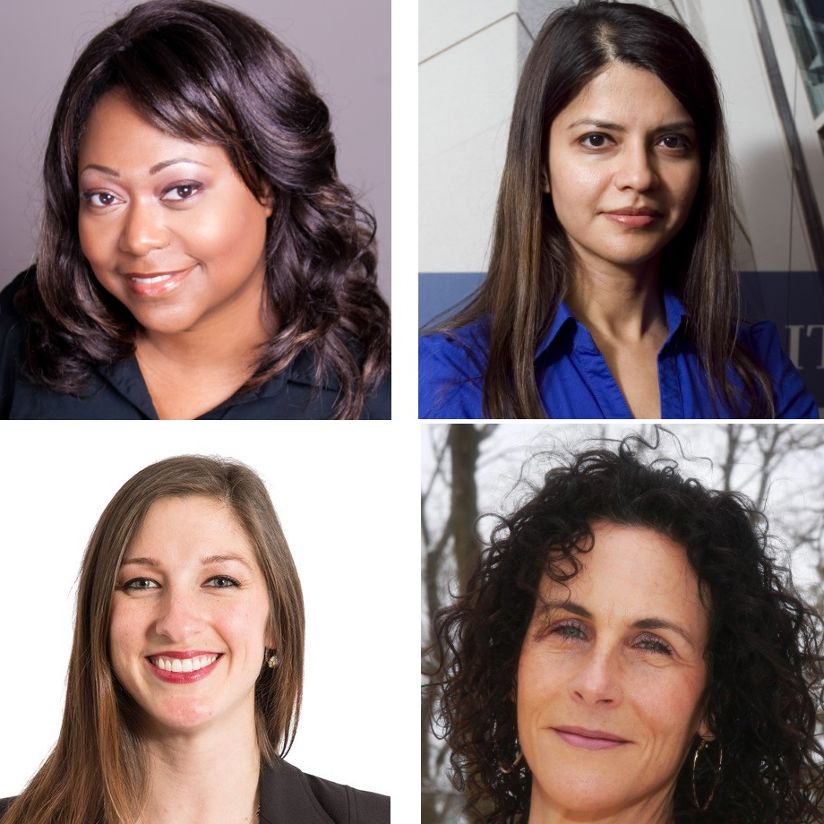 Top row from left to right: Eddie Reynolds, CEO and Co-Founder of iluminar, and Fawzia Atcha, Ph.D., Vice President of IMRON Corporation. Bottom row from left to right: Ashley Grabowski, Regional Marketing Manager for the Americas at MOBOTIX, and Maria Cambria, Vice President of the Technical Center of Excellence at FLIR Systems.