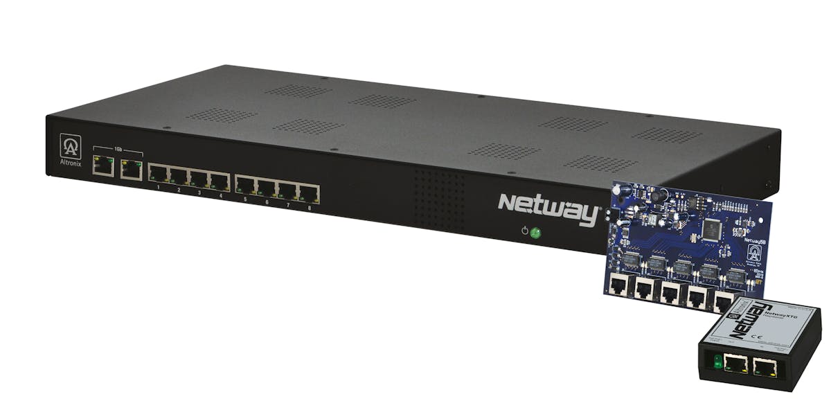 New NetWay products from Altronix on display at ISC West 2019 include three new 8-port Midspans with more power, a Gigabit (1Gb) Ethernet repeater for extended cable runs, and a versatile 5-port Ethernet switch that significantly reduces installation and equipment costs.