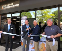 Chesapeak, Va., Mayor Richard West, CEO Brian Vanderheyden and board of supervisors member Robert Ike open Richmond Alarm's Chesapeake office. Chesapeak, Va., Mayor Richard West, CEO Brian Vanderheyden and board of supervisors member Robert Ike open Richmond Alarm's Chesapeake office.