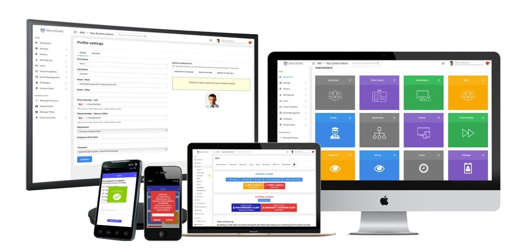 Originally developed with school campuses in mind, SilverShield is applicable to a wide range of vertical markets, such as healthcare and corporate offices, and offers lockdown initiation, incident management, and other features in addition to visitor management.