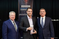(from left to right): Paul LaBarge, Founding Partner, LaBarge Weinstein LLP; Simon Ferragne, CEO & Founder, TrackTik Software Inc., winner of The Peter Brojde Award for Canada’s Next Generation Executive Leadership; John Reid, CEO, CATAAlliance. (from left to right): Paul LaBarge, Founding Partner, LaBarge Weinstein LLP; Simon Ferragne, CEO & Founder, TrackTik Software Inc., winner of The Peter Brojde Award for Canada’s Next Generation Executive Leadership; John Reid, CEO, CATAAlliance.