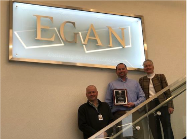 L to R: Mike Skarie -Egan Company, Kurt Johnson -Egan Company, Karen Evans- Sielox.