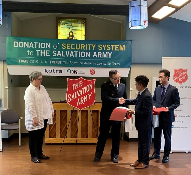 IDIS America, the regional headquarters of the South Korea-based global video surveillance manufacturer, has announced a substantial donation of equipment to The Salvation Army of North Texas, and the completion of installation at the charitable endeavor&rsquo;s newest facility in Lewisville, Texas. The donation was made in conjunction with KOTRA, the Korean Investment-Promotion Trade Agency, office in the Dallas-Fort Worth area.