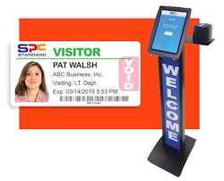 Rolls of THRESHOLD expiring visitor badges now print in color, for distinct photos and branding, on Epson inkjet printers from any visitor management system, including eVisitor Software&rsquo;s Kiosk platform.