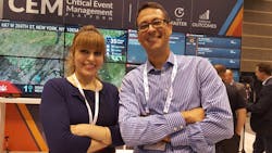Annie Asrari, Director of Product Management at Everbridge, left, and Imad Mouline, CTO of Everbridge, sat down for a chat about the company&apos;s strategy at GSX 2019.