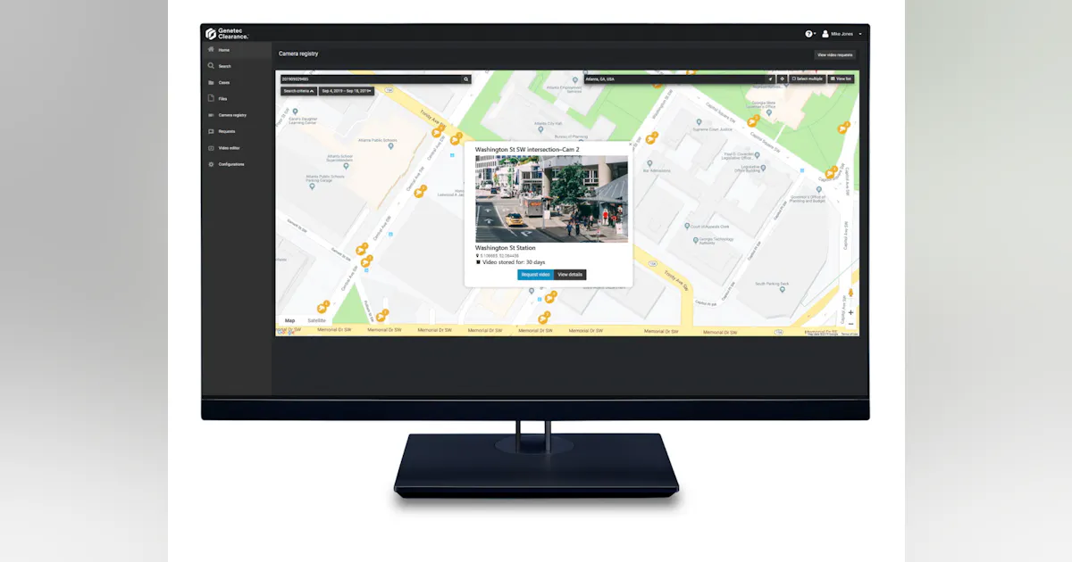 Camera Rigtery New Genetec Clearance camera registry facilitates video sharing between ...