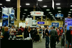A view of the show floor at the 2019 BICSI Fall Conference &amp; Exhibition.