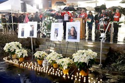 During the vigil Amazing Grace is played after a moment of silence to honor the victims. Students Demand Action, Moms Demand Action, Hudson Partnership CMO, and Jersey City Anti-Violence Coalition host a candlelight vigil outside Jersey City City Hall Annex to honor and remember the victims of the recent mass shooting. Friday, December 13, 2019. During the vigil Amazing Grace is played after a moment of silence to honor the victims. Students Demand Action, Moms Demand Action, Hudson Partnership CMO, and Jersey City Anti-Violence Coalition host a candlelight vigil outside Jersey City City Hall Annex to honor and remember the victims of the recent mass shooting. Friday, December 13, 2019.