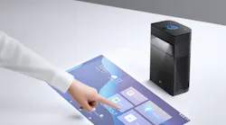 An interactive touchscreen...projected onto any wall or table.