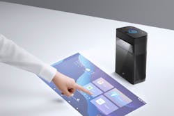 An interactive touchscreen...projected onto any wall or table. An interactive touchscreen...projected onto any wall or table.