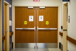 In some healthcare units, controlled egress systems with fail-safe hardware are allowed to prevent egress under normal operation. In some healthcare units, controlled egress systems with fail-safe hardware are allowed to prevent egress under normal operation.