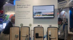 In the Z-Wave Pavilion, Salto Systems launched its first products for the North American residential access control market with the Danalock products (the two locks on the left). In the Z-Wave Pavilion, Salto Systems launched its first products for the North American residential access control market with the Danalock products (the two locks on the left).