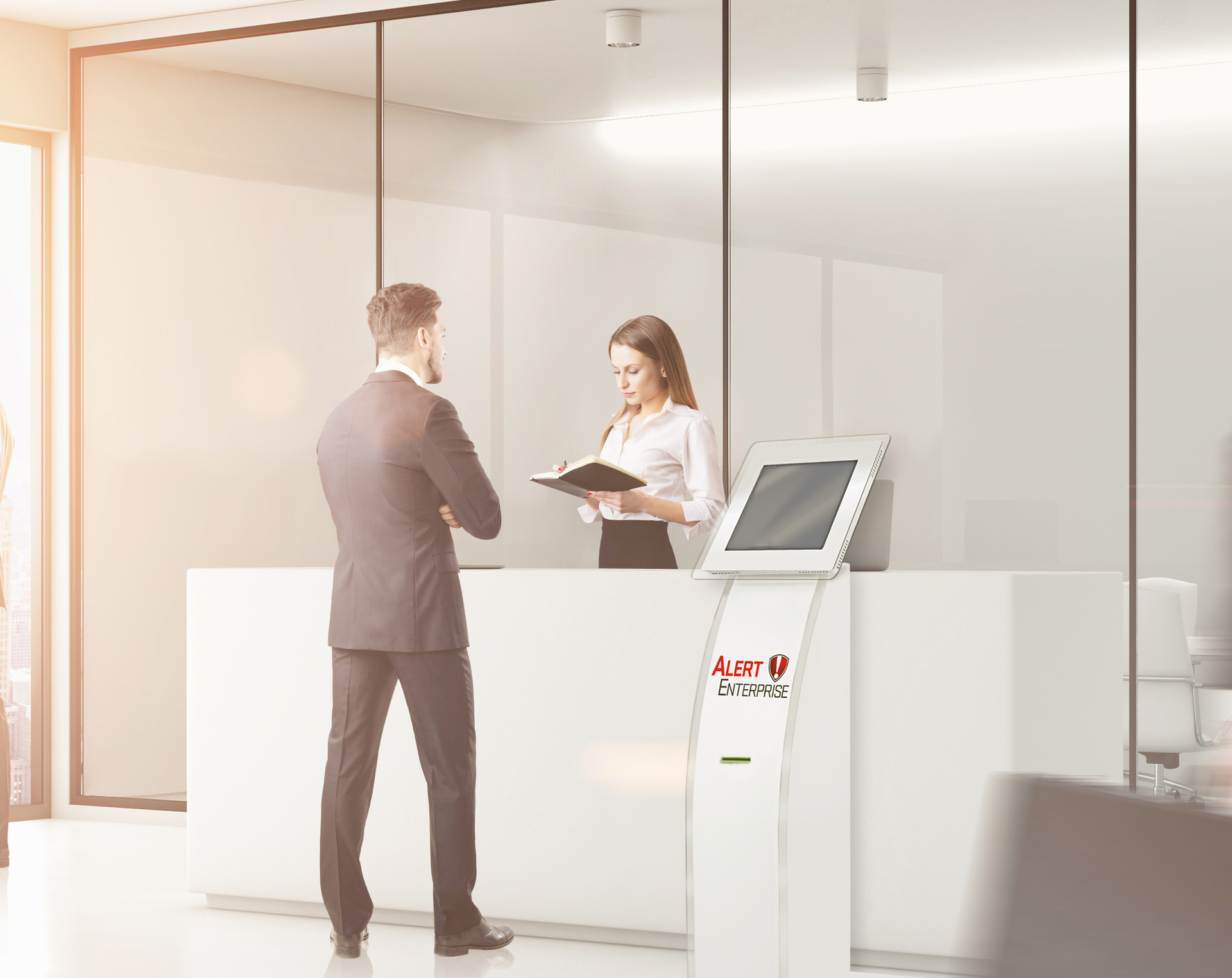 Alert Enterprise Vim Visitor Lobby With Kiosk 5e3d9a4e5e8ab