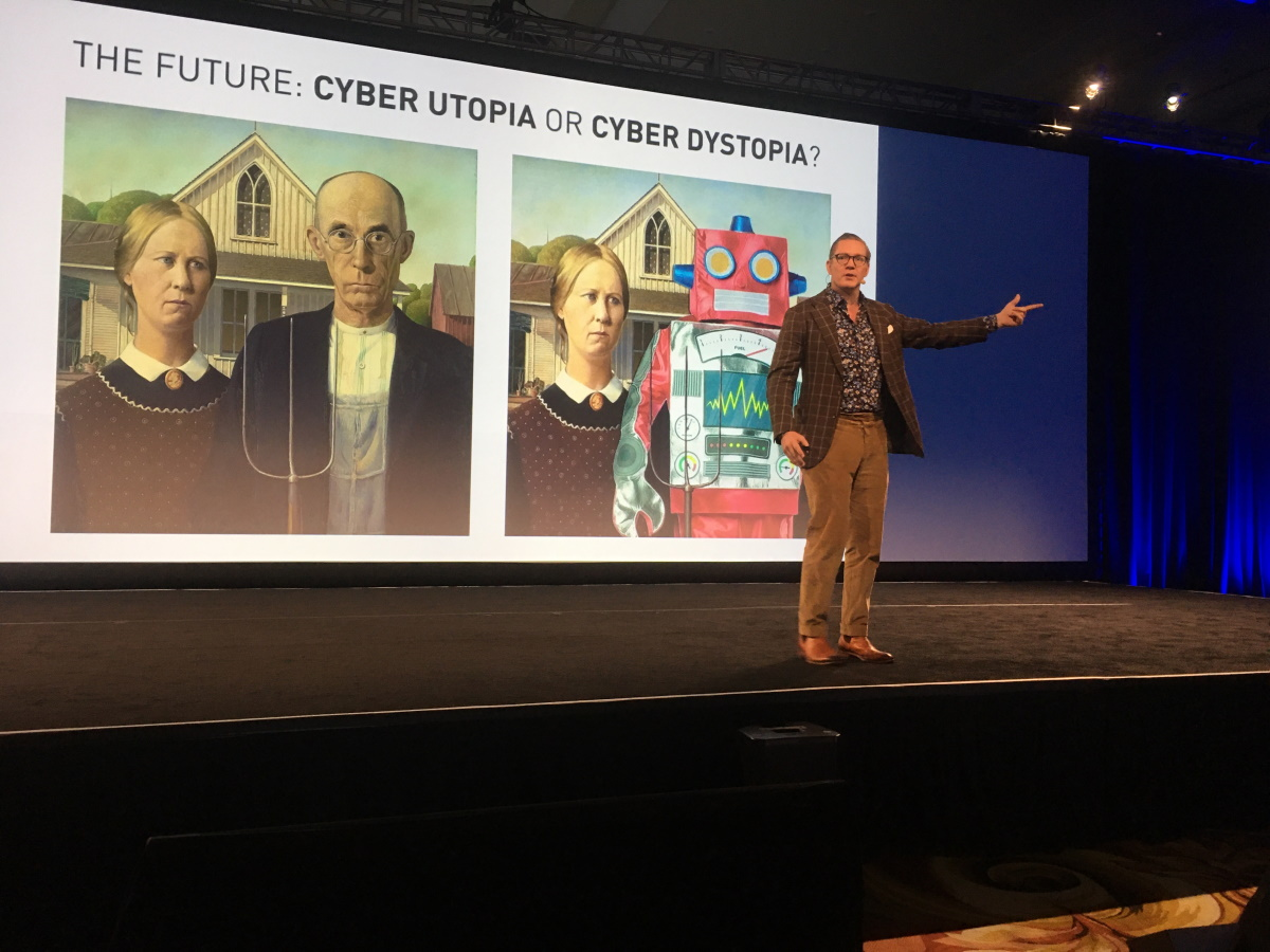 Swedish-Australian futurist Anders Sorman-Nilsson delivers a keynote presentation at MIPS 2020 in Dallas.