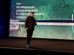 Keven Marier, Director of Technology Business Development at Milestone Systems, delivers a keynote address at MIPS 2020. Keven Marier, Director of Technology Business Development at Milestone Systems, delivers a keynote address at MIPS 2020.