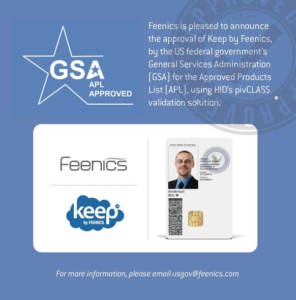 Feenics attained its listing on the GSA Approved Products List (APL) for all versions of Keep after completing the Federal Information Processing Standard (FIPS) 201-2 Evaluation (sometimes called FICAM) Testing Program.