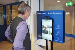 Professor Klaus Püschel, Chair of the Legal Medicine Department at University Medical Center Hamburg, during DERMALOG's temperature check. Professor Klaus Püschel, Chair of the Legal Medicine Department at University Medical Center Hamburg, during DERMALOG's temperature check.