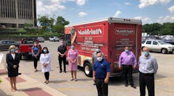 From left to right: Nancy M. Tinsley, RN, MBA, FACHE, President, Advocate Good Samaritan Hospital; Beth Tarnoff, Vice President, Marketing & Communications, ADT Commercial; Susan Okuno-Jones, DNP, MSN, MA, FACHE, NEA-BC, RNC, RN-BC: Vice President / Chief Nursing Officer, Advocate Good Samaritan Hospital; Dan Bresingham: Executive Vice President, ADT Commercial; Rae Salus PT, DPT, Vice President Operations and Service Lines, Administration, Advocate Good Samaritan Hospital; Torrence Tate, Enterprise Installation Foreman, ADT Commercial; Stefan Yost, General Manager, Illinois District, ADT Commercial; Ernest Valladares, Jr., Public Safety Manager, Advocate Good Samaritan Hospital; and Norbert Bruns, Food Service Manager, Advocate Good Samaritan Hospital. From left to right: Nancy M. Tinsley, RN, MBA, FACHE, President, Advocate Good Samaritan Hospital; Beth Tarnoff, Vice President, Marketing & Communications, ADT Commercial; Susan Okuno-Jones, DNP, MSN, MA, FACHE, NEA-BC, RNC, RN-BC: Vice President / Chief Nursing Officer, Advocate Good Samaritan Hospital; Dan Bresingham: Executive Vice President, ADT Commercial; Rae Salus PT, DPT, Vice President Operations and Service Lines, Administration, Advocate Good Samaritan Hospital; Torrence Tate, Enterprise Installation Foreman, ADT Commercial; Stefan Yost, General Manager, Illinois District, ADT Commercial; Ernest Valladares, Jr., Public Safety Manager, Advocate Good Samaritan Hospital; and Norbert Bruns, Food Service Manager, Advocate Good Samaritan Hospital.